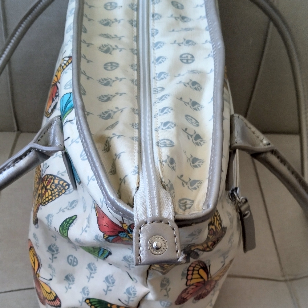 Vintage Giani Bernini Butterflies Handbag Tote Bag Purse - Picture 3 of 16